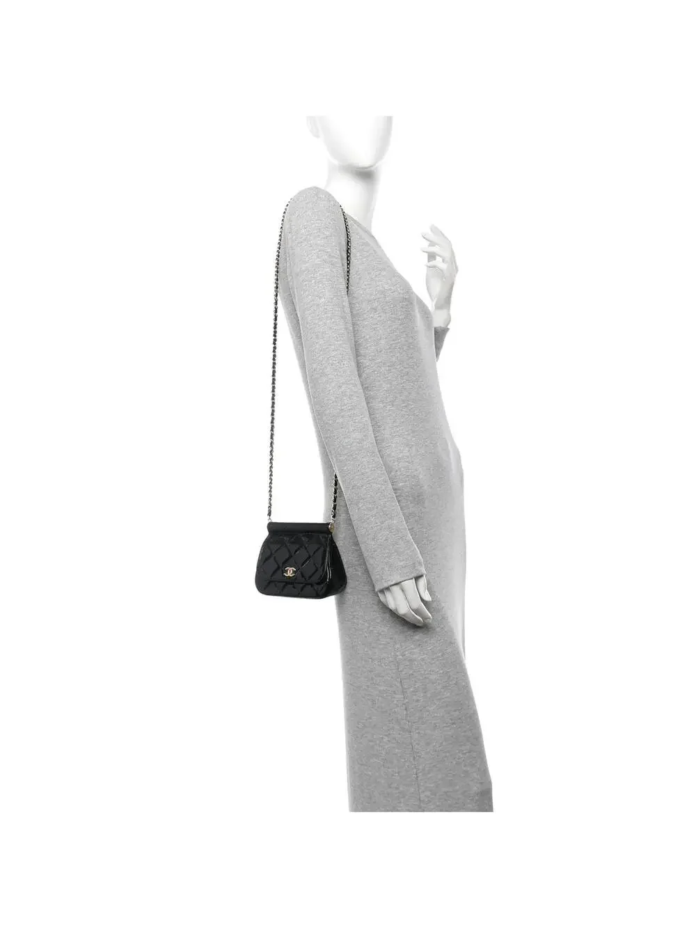 Chanel Patent Quilted Frame Clutch Flap #321617C19B